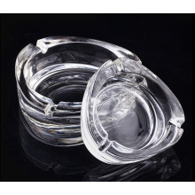 Haonai Heart Shaped Glass Ashtray 2 (Diameter:13.4/10.2CM)Round Decorative Glass Ashtray, Candy Dish, Coin Dish, Shallow bowl